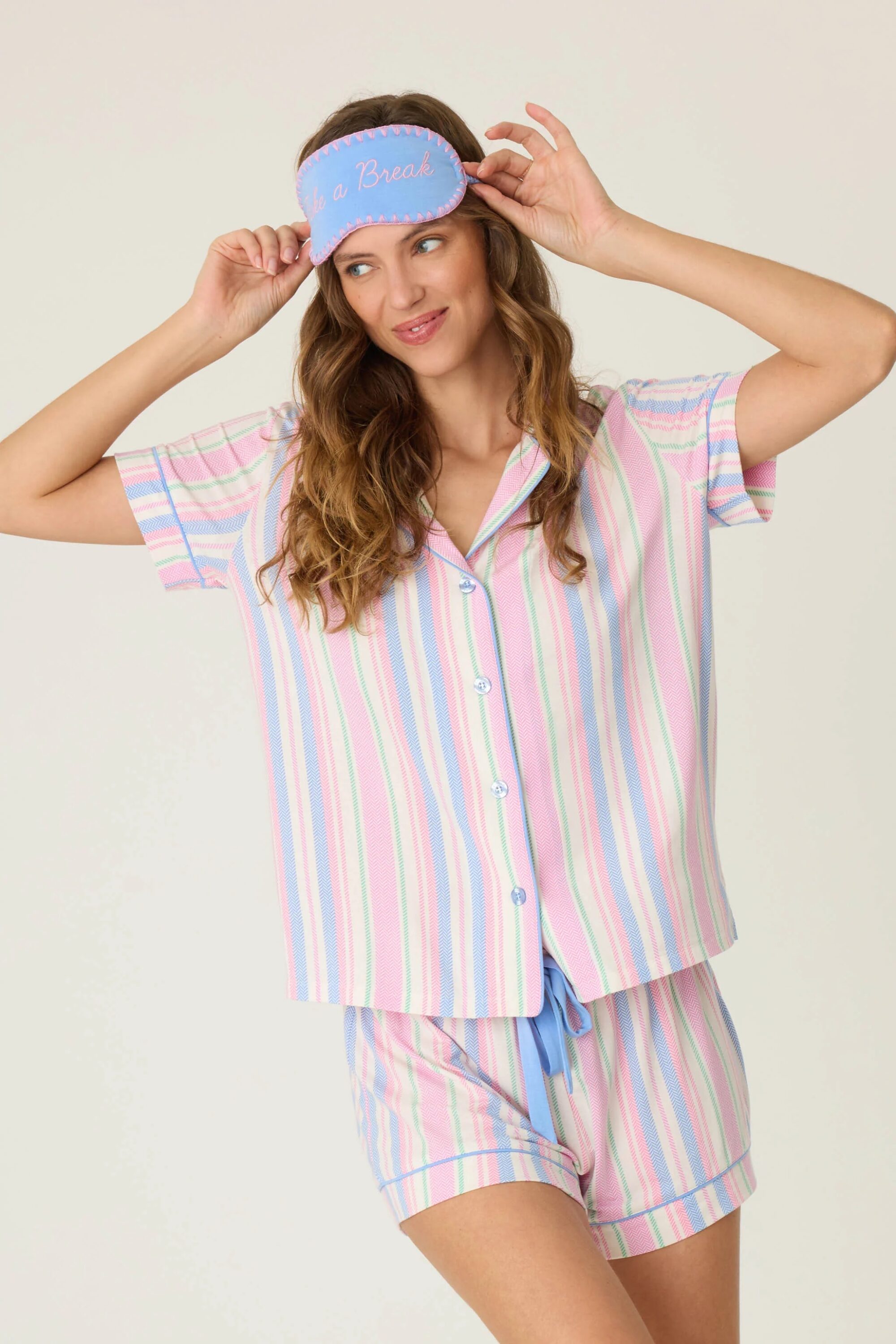 Bayside Dreams Pastel Striped PJ Set