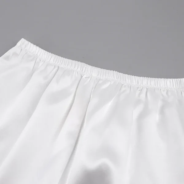Satin Feather Trim Pajama Set - Image 5