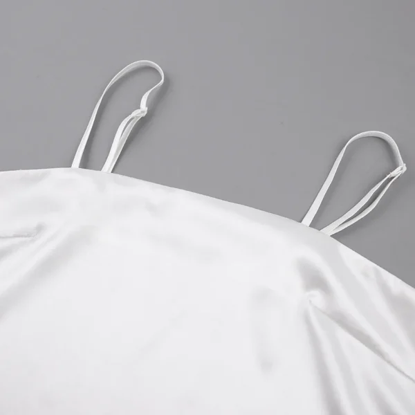 Satin Feather Trim Pajama Set - Image 3