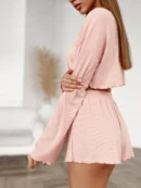 Pink Knit Long Sleeve Pajama Set