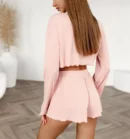 Pink Knit Long Sleeve Pajama Set