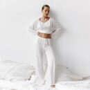 Knitted Long Sleeve Pajama Set for Women