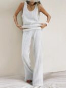 Solid Color Vest Pajama Set for Women