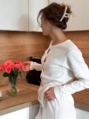Love Jacquard Cardigan Pajama Set for Women
