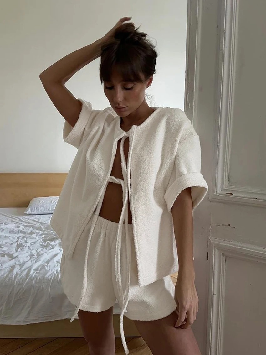 Casual Short Sleeve Pajama Set for Women