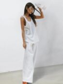Solid Color Vest Pajama Set for Women