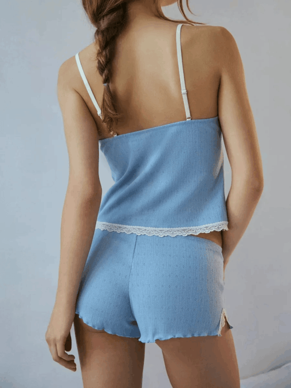 Lace Trim Cami Pajama Set - Image 3