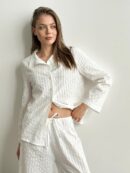 Cotton Lapel Pajama Set