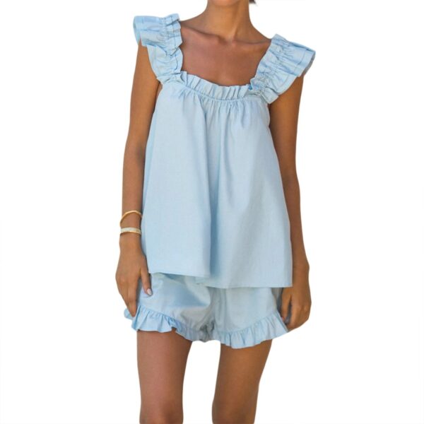 Ruffle Sling Top & Shorts Set - Image 3