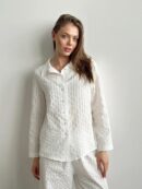Cotton Lapel Pajama Set