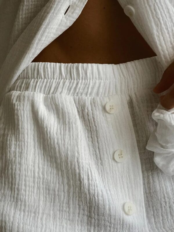 Cotton Long Sleeve Pajama Set for Women - Image 4