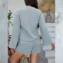 V-Neck Tie Top & Shorts Set